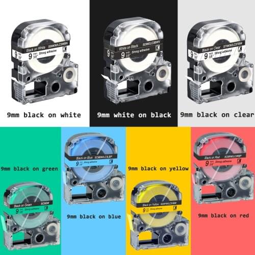CIDY 7 packs Mixed Color 9MM ST9KW SS9KW SD9KW SC9GW SC9YW SC9BW SC9RW 9MM adhesive tape for kingjim/epson with factory price