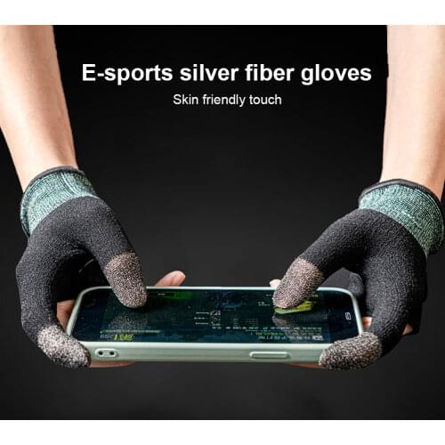 2Pcs For PUBG Hand Cover Game Controller Finger Cover Breathable Sweat Proof Non-Scratch Touch Screen Gaming Hand Thumb Gloves