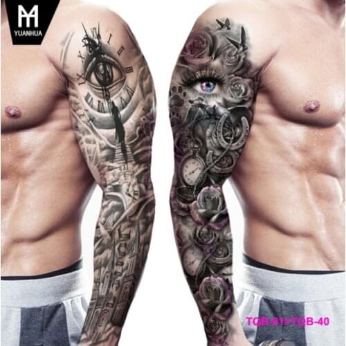 Tatoo ephemere Fake Tattoo Sticker for Men Women Girl Geisha Lion King Decorative Alphabet Skull Animal Fox Unicorn Ganesha