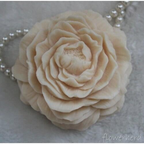 Baking Cake Fondant Decoration 3D Peony Shape Silicone Soap Mold Form Scented Candle Mould Handmade Soap DIY Ice Engraving