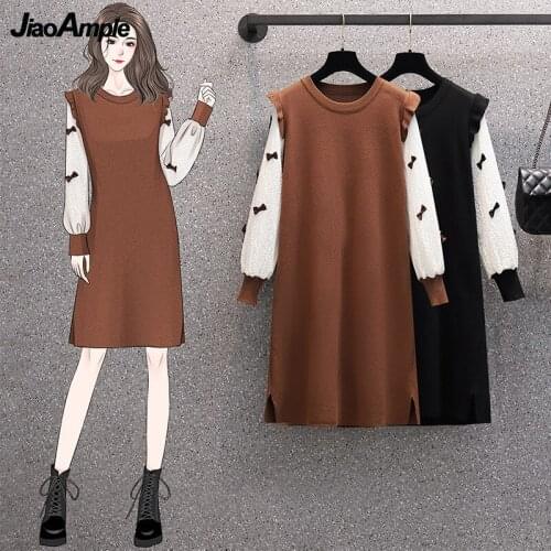 Модные вязаные платья JiaoAmple China At AliExpress