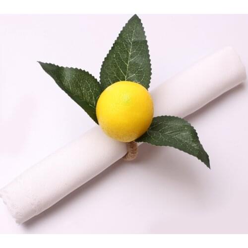 Simulation Lemon Napkin Ring Hotel Restaurant Tropical Fruit Napkin Button Cloth Ring