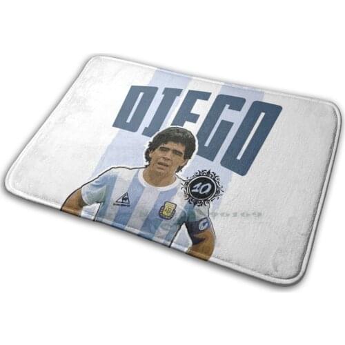 El Diego-Maradona-Lint Mat Rug Carpet Anti-Slip Bedroom Entrance Door Mat Diego Maradona Argentina God Mouth Selection World
