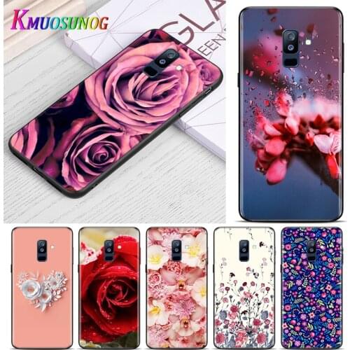 Beautiful and lovely flower rose For Samsung Galaxy A9 A8 Star A8S A7 A6 A6S A5 A3 Plus 2018 2017 2016 A750 Black Phone Case