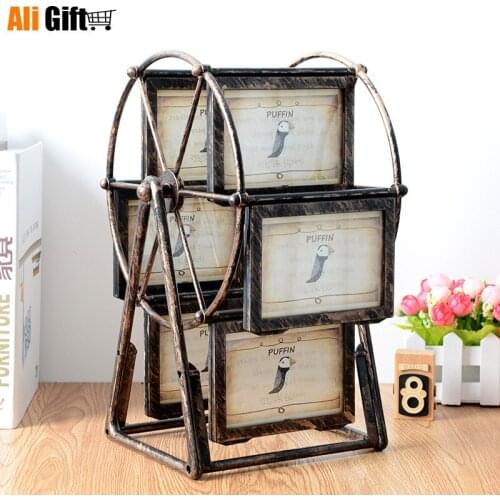 Nordic Creative Retro Ferris Wheel 5 Inch Photo Frame Swing Windmill Photo Frame Process Gift Murals Furnishing Home Decoration