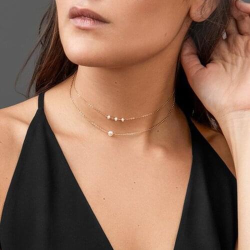 Layered Pearl Necklace Handmade Jewelry 925 Silver Gold Choker Collier Femme Kolye Collares Women Jewelry Boho Women Necklace