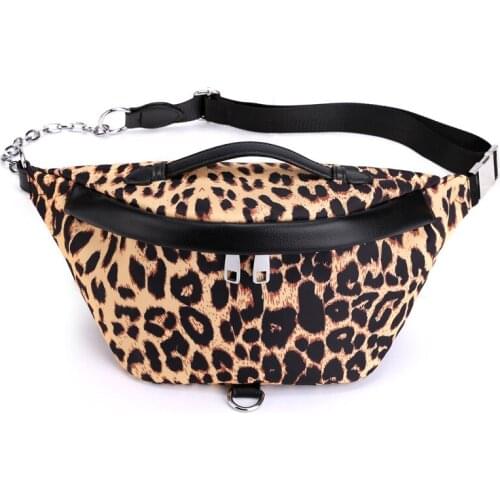 2021 Fashion Leopard Print Fanny pack Nylon Small crossbody bags for women Casual Men Belt bag Lightweight Womens waist bag