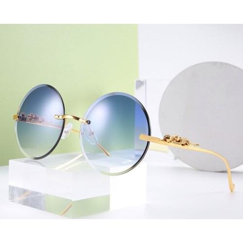 Fashion Frame Round Face Glasses Trendy Decorative Sunglasses