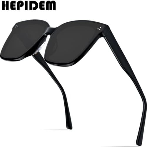 HEPIDEM 2020 Acetate Round Sunglasses Retro Men Gentle Brand Designer Sun Glasses for Women Vintage Mirrored UV400 gm Dreamer 17