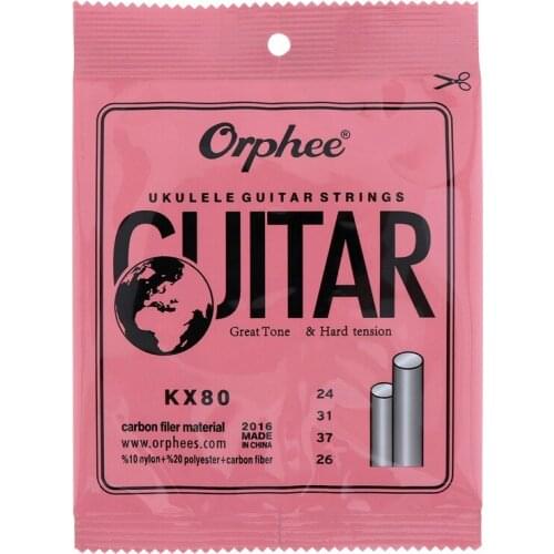 Orphee Nylon Carbon Fiber Ukulele Strings Hawaii Guitar 4 Strings For Ukulele Soprano Concert Tenor KX80