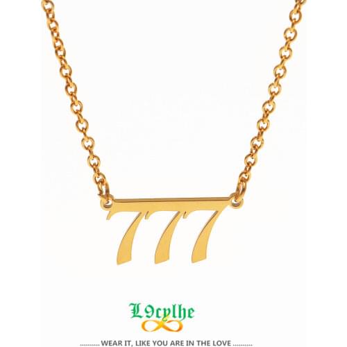 222 333 444 555 666 777 888 999 Number Necklace Devil Bijoux Femme Gold Chain Collier Stainless Steel Necklace Gothic Jewelry