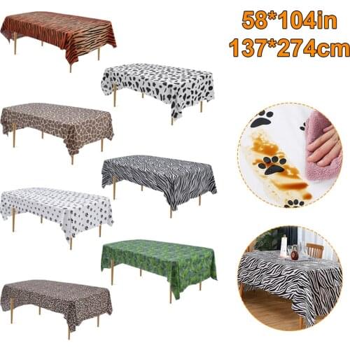 173 x 274 cm Rectangular Satin Tablecloth Animal Theme Tablecloth Cover Wedding Party New Year Banquet Disposable Table Cover