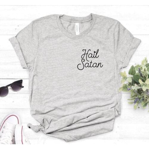 Hail satan pocket Women tshirt Cotton Casual Funny t shirt For Lady Girl Top Tee Hipster Drop Ship NA-354
