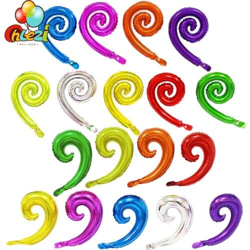 10pcs Kurly Spiral Wave Foil Balloon Birthday Wedding Party Modeling Decoration Supplies Balloons Kids Toy Curve Air Ball Globos