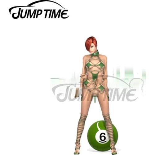 Jump Time 13 x 9cm For Poolgames Pin Up Sexy Girl Car Stickers Personality Laotop Car Styling Refrigerator Windshield Decal