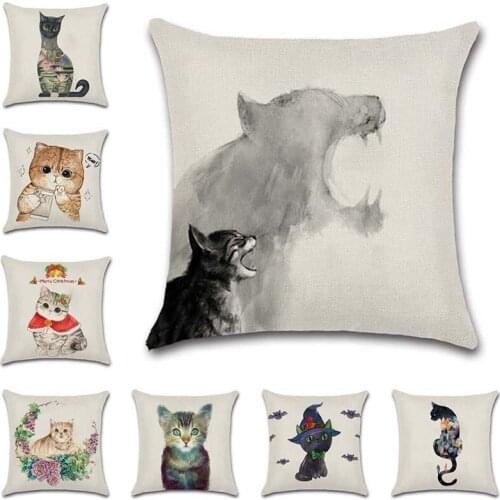 Animals creative cats cute printed Cushion Cover festival Decoration Home shop sofa chair seat kids bedroom gift pillowcase