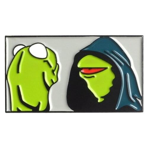 Evil Kermit the Frog Brooches Enamel Lapel Pins Badges Brooches For Men Women Jewelry Accessories