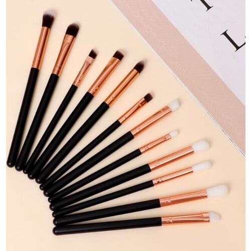 30Set/Lot 12Pcs/Set Portable Detail Eyebrow Powder Lip Blush Makeup Brush Set Soft Fiber Hair Cosmetic Beauty Tools HA2456