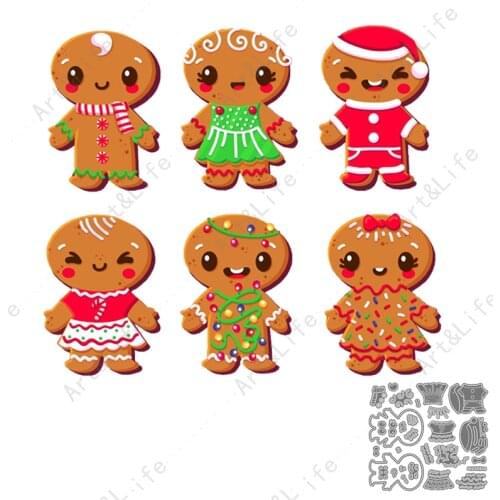 2021 New Metal Cutting Dies Gingerbread Man Christmas Card Stencils for Making Scrapbooking Paper Cards Embossing Cut Die Stamps