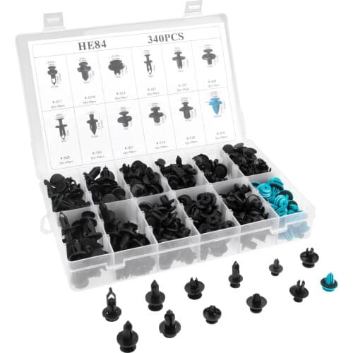 340Pcs 12Kind Mixed Auto Fasteners Car Bumper Fender Clips Retainer Rivet Car Door Panel For Audi Buick Honda Toyota Mazda G M