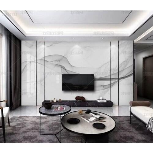 3D simple line living room sofa TV ribbon marble texture background wall mural clothing shop Self Adhesive wallpaper Waterproof