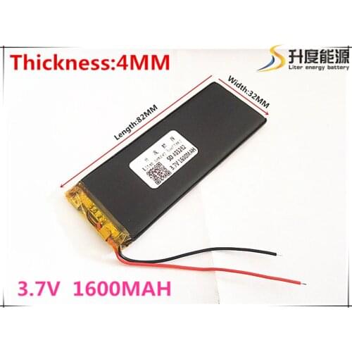 403282 1600mah 3.7V Lithium Polymer Battery Rechargeable Battery For tablet pc,GPS,mp3,mp4,cell phone,speaker