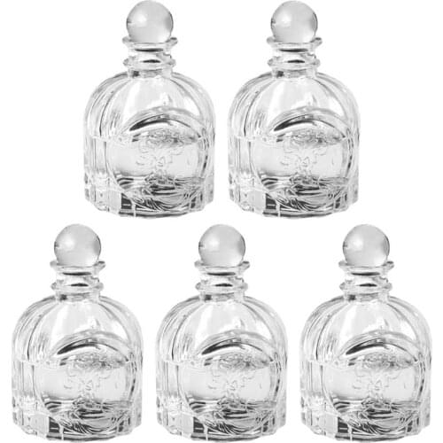 5 Sets of Transparent French Style Perfume Aromatherapy Bottles with Corks