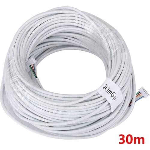 30M 2.54*6P 6 wire cable for video intercom Color Video Door Phone doorbell wired Intercom cable