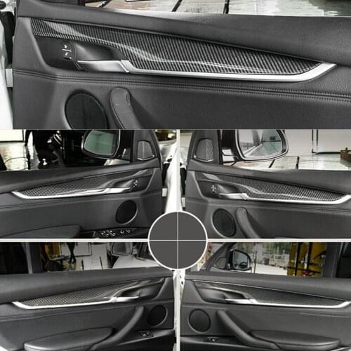 Car accessories 4x 100% Real Carbon Fiber Inner Door Strip Panel Cover Trim For BMW X6 F16 15-17 & X5 F15 2014-2017