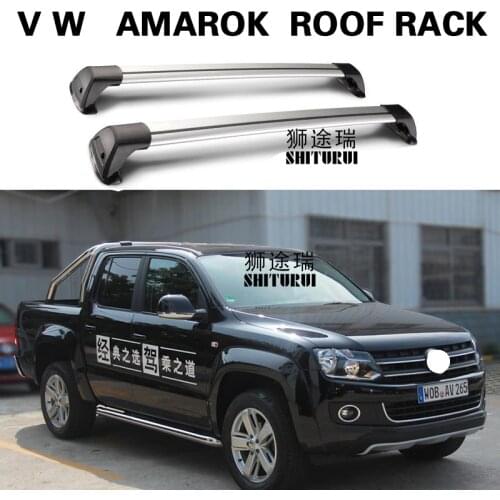 For VOLKSWAGEN amarok 2010-2020 roof rack roof bar car special aluminum alloy belt lock Led shooting basic model Double Cab