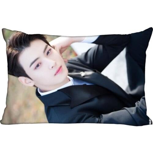 Cha EunWoo New Arrival Rectangle Pillowcase Wedding Decorative Pillow Case Customize Gift For Pillow Cover Soft No Fade