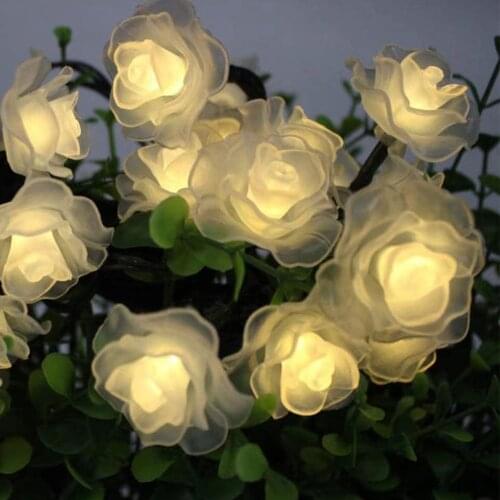 PVC Rose Flower String Lights Battery/USB Powered 1.5-10M Fairy Lamp for Wedding ChristmasTree Garland Ramadan Holiday Decor