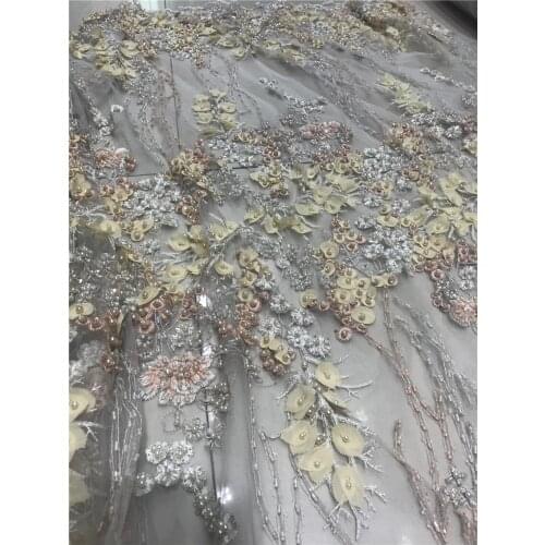 Hot sale African Lace Fabric J-2186810 High Quality Tulle Lace Dress For Women Embroidery Beaded Lace Net French Lace Fabric