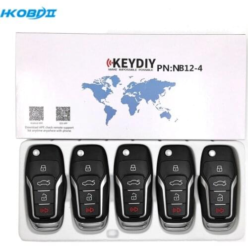HKOBDII KEYDIY KD NB12-3+1 NB12-4 Small size with frosted material Universial Remote for KD900/KD-X2 NB Series Remote
