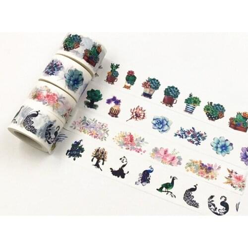 Cute Flower Washi Tape Kawaii Vintage Retro Decorativ Adhesive Tape DIY Masking Tape For Scrapbooking Photo Album Home Decor