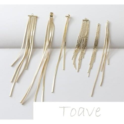 Zinc alloy tassels collection diy long and elegant oblate tassels diy earrings accessories