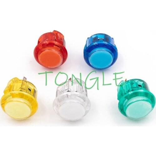 Copy SANWA OBSC-24 Push Button Clear 24MM Round Button Built-in Microswitch Transparent Crystal Buttons Arcade Joytstick DIY