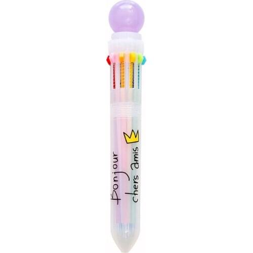 Creative Cute Candy Color Multi 10 Color Ballpoint Pen Writing School Supplies