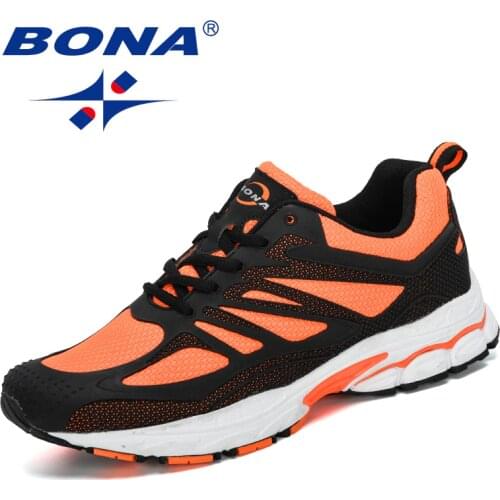 BONA 2019 New Designers Mesh Sneakers Men Outdoor Jogging Walking Shoes Man Sport Shoes Zapatillas Hombre Deportiva Comfortable