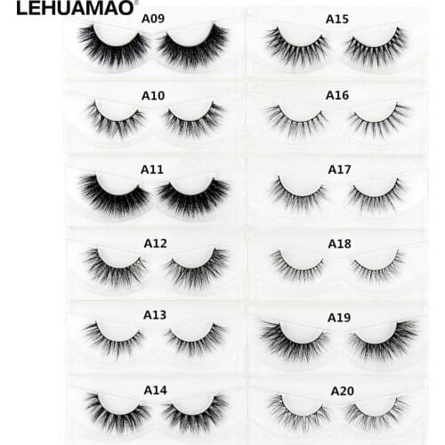 LEHUAMAO 3D Mink Eyelash Fluffy Cross Thick Natural Fake Eyelashes Lashes Dramatic Makeup Eye Lashes Handmade False Eyelash