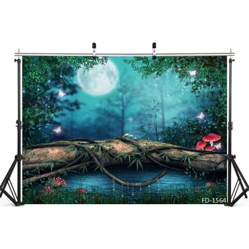 Moon Lake Tree Photography Backdrop for Photograph Accessories Child Baby Vinyl Cloth Computer Printed Background Photo Shoot