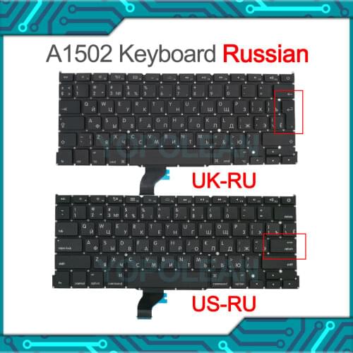 New Replacement For MacBook Pro Retina 13" A1502 RU Russia Russian keyboard Small Enter Key 2013 2014 2015 Year