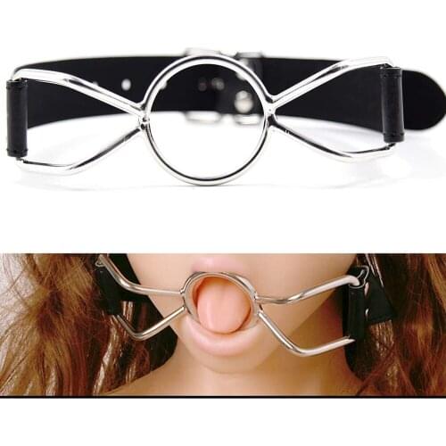 NEW Sex Bondage Spider-Gag Mit Ring O-Ring Steel Metal Mouth Gag Leather Bondage Fetish Restraint Harness SM Sex Game