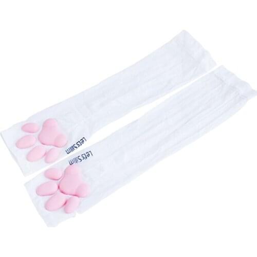 Cooling 3D Cat Claw Pad Arm Sleeve Tattoo Cover Up UV Protection Cute Arm Sleeves Silicone Claw Lolita Cat Cosplay Props