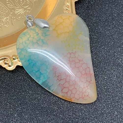 Lovely Natural Stone Pendant Necklace for the Women Fashion Healing Crystal Stones Heart Shape Jewelry Birthday Gifts Pendant