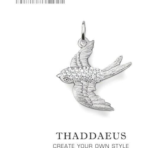 Pendant Swallow Pave,2019 New Fashion Glam 925 Sterling Silver Jewelry Europe Style Fashion Accessorie Gift For Soul Woman