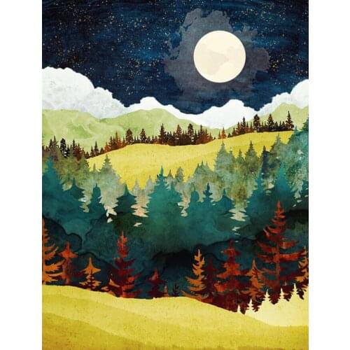 Galaxy Painting Nebula Poster Abstract Canvas Print Modern Wall Art Moon Posters Wall Pictures For Living Room Home Decoration