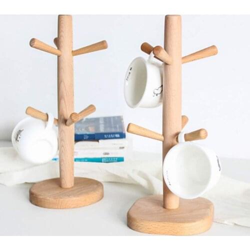 1PC Japanese Style Simple Wooden Detachable Drainage Cup Holder Home Decor Kitchen Desktop Organizing Rack