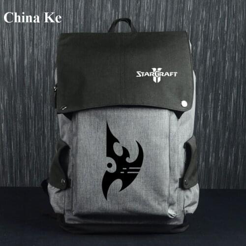 Game StarCraft Allience Lion USB Backpack Bag Zipper Messenger School Student Book Daypack Large Travel Bag Boys Men Girls