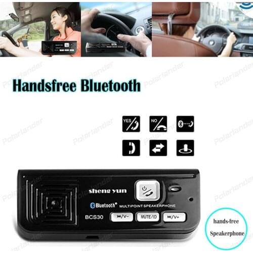 Sun visor Bluetooth Multipoint Speakerphone with USB car charger MP3 Music Player AUX black